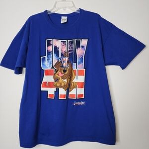 Scooby-Doo Forth of July blue t-shirt XXL made in usa